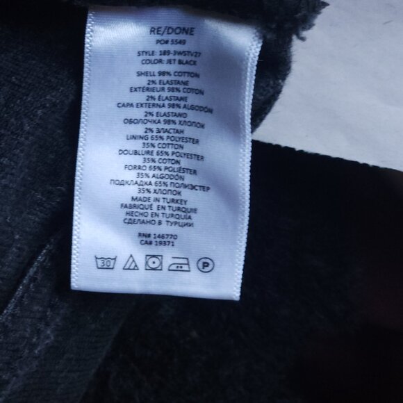 RE/DONE 90s Straight Leg Jeans Washed Black Denim Raw Hem Women's Size 30 $265 - Picture 7 of 7